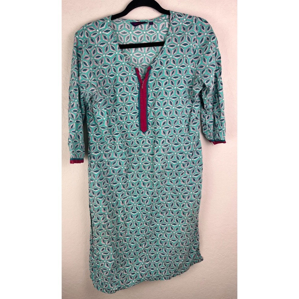 Srishti Geometric Print Tunic Dress Size L Multicolor Boho India Style‎